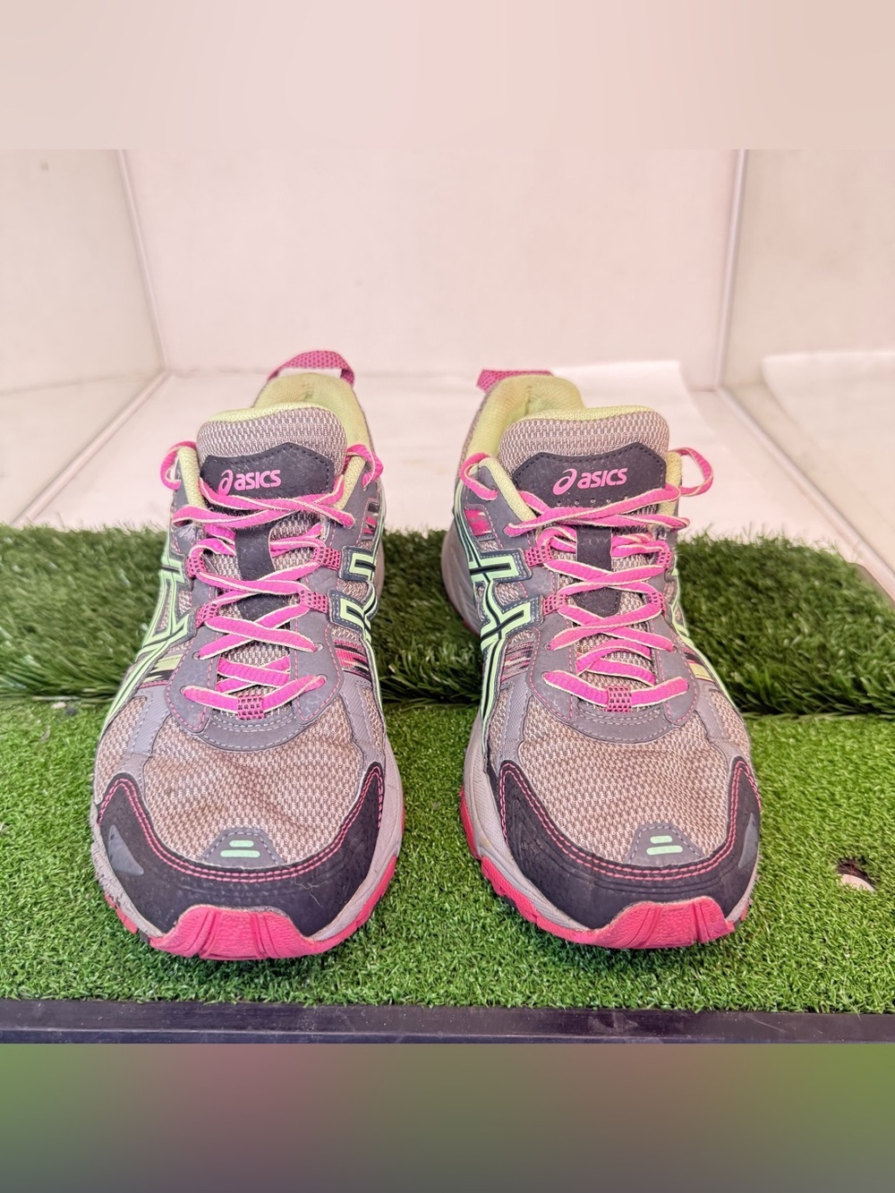 Asics Gel-Venture 5 Womens Size 10 Athletic Running Shoes Green Pink T5N8N - Picture 2 of 6